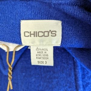 Chicos XL royal blue wool coat